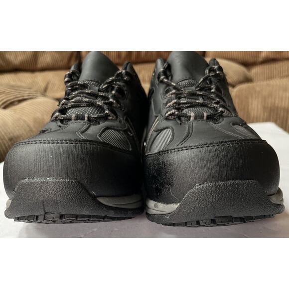SAFE T STEP BLACK‎ LEATHER SLIP RESISTANT CASUAL COMFORT WORK MEN'S 11 SHOES NEW - Picture 7 of 9